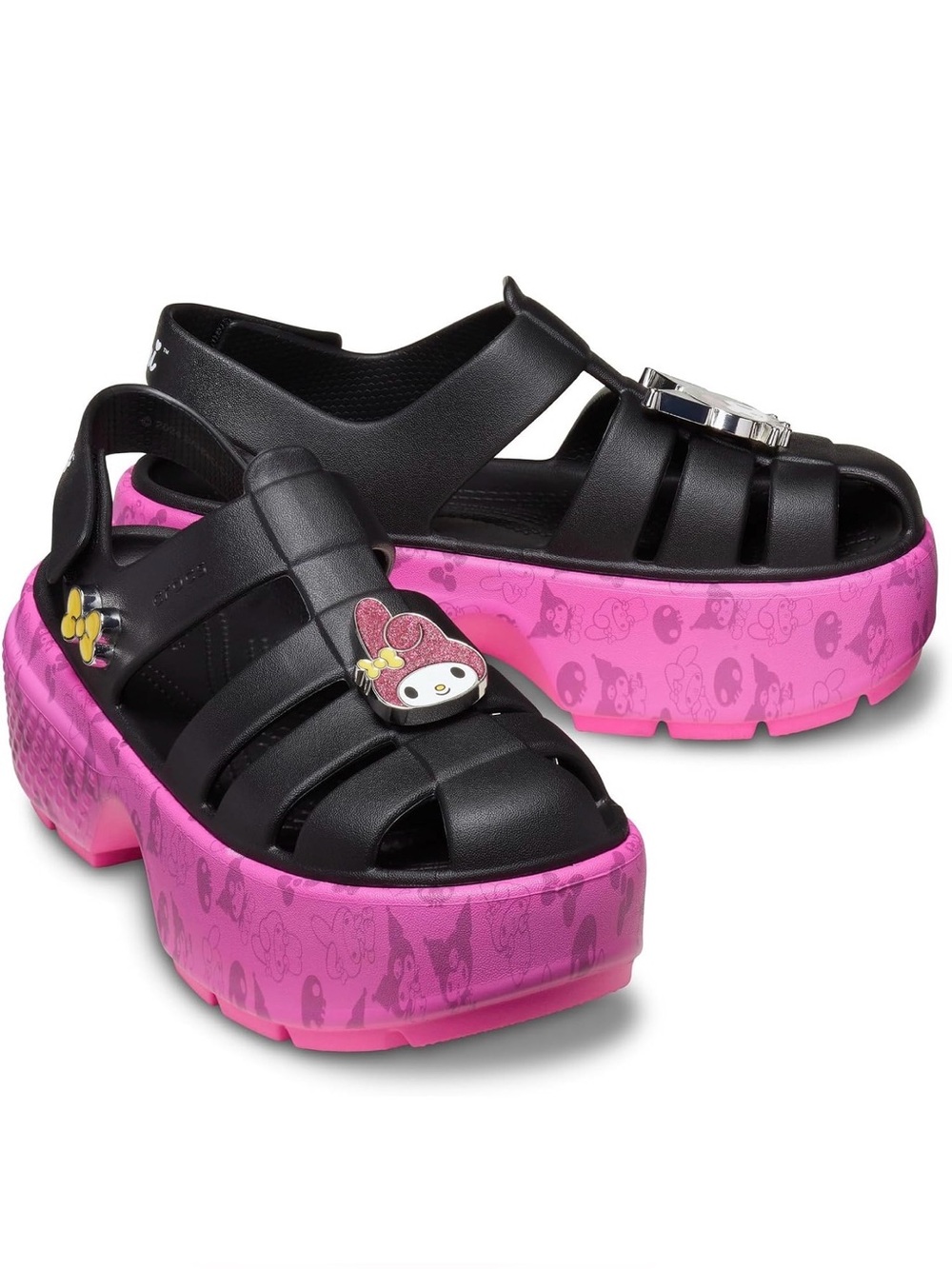 Crocs x Sanrio Collab My Melody and Kuromi Stomp Platform Sandals Size 10